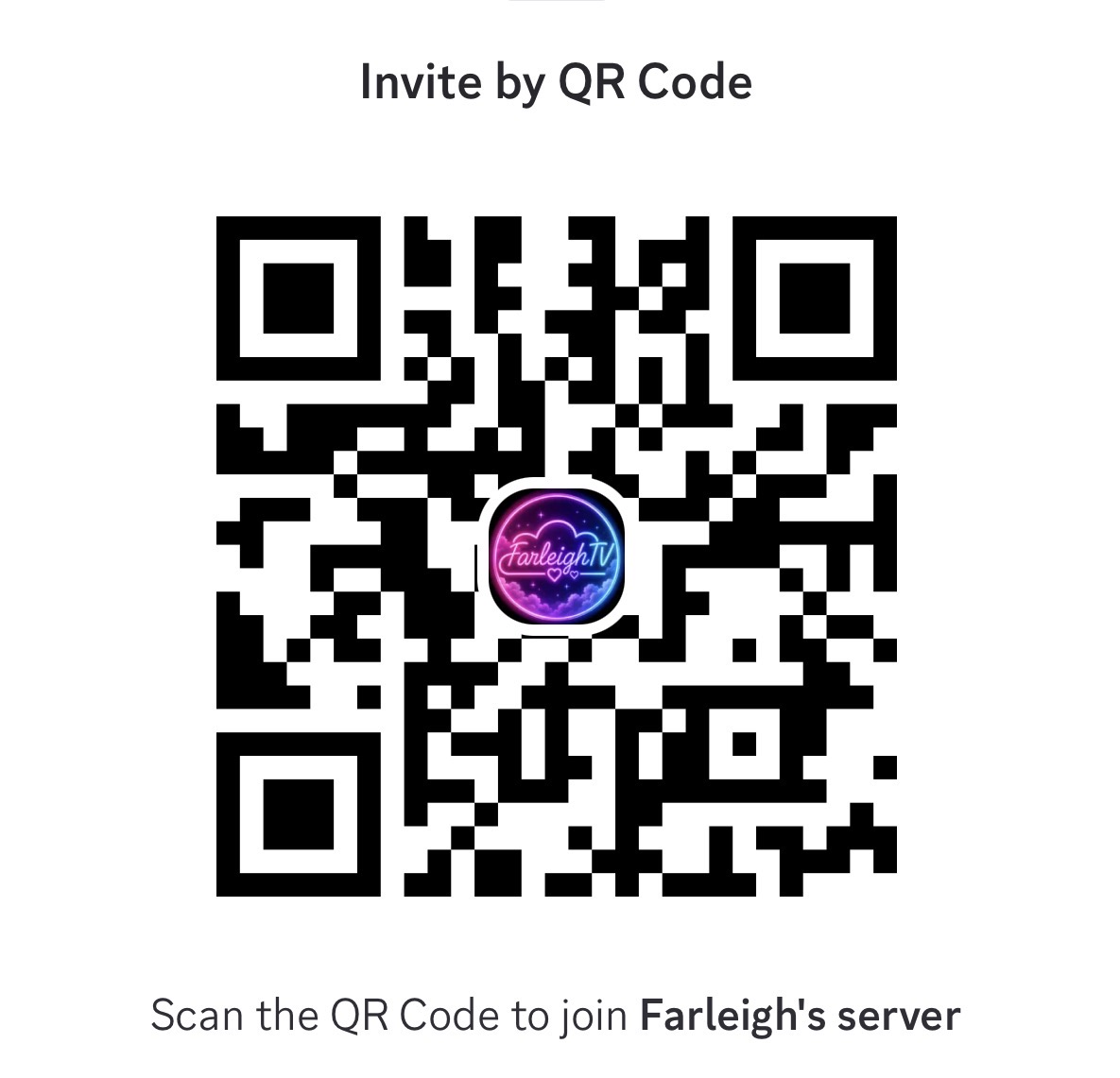 QR code to join Farleigh's Discord server